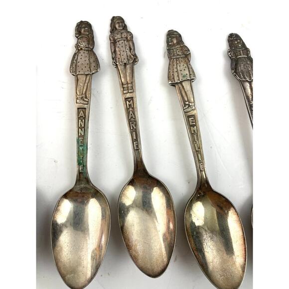 VTG Set of 6 Spoons Yvonne Cecile Marie Annette 1930's Carlton SilverPlate - Picture 7 of 10